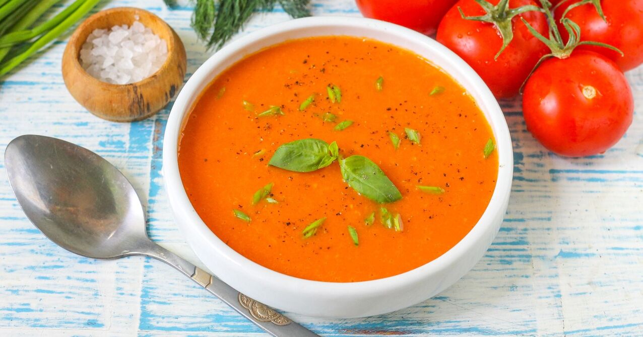 polévka z rajčatového pyré na dietě oblíbené
